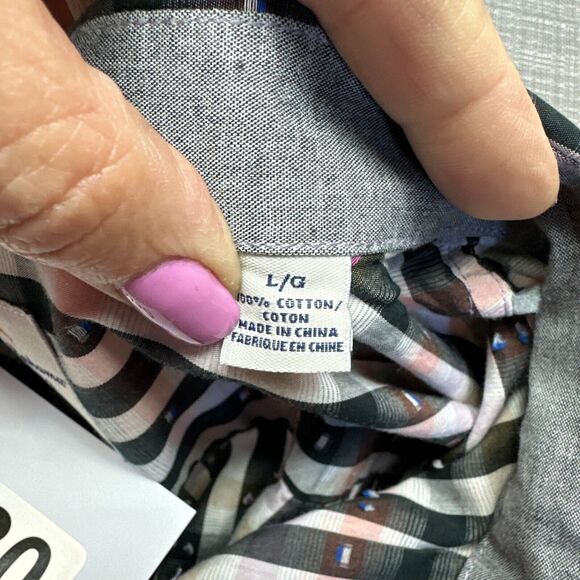 Tommy Bahama Shirt Mens Large Island Crafted Button Up Striped Flip Cuff - Picture 3 of 13